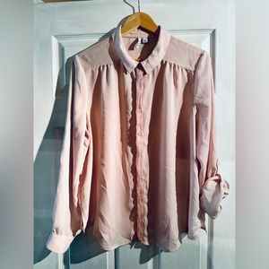 Mauve button down blouse by Elle Size XL